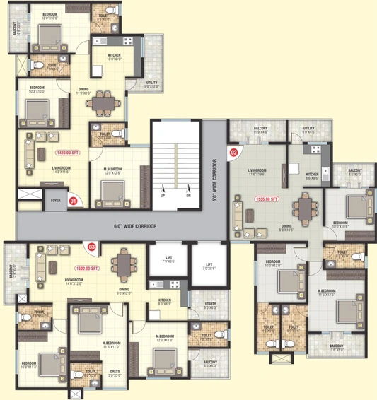Floor Plan of Sai Vrushabadri Towers in Whitefield, Bangalore - Image 145310