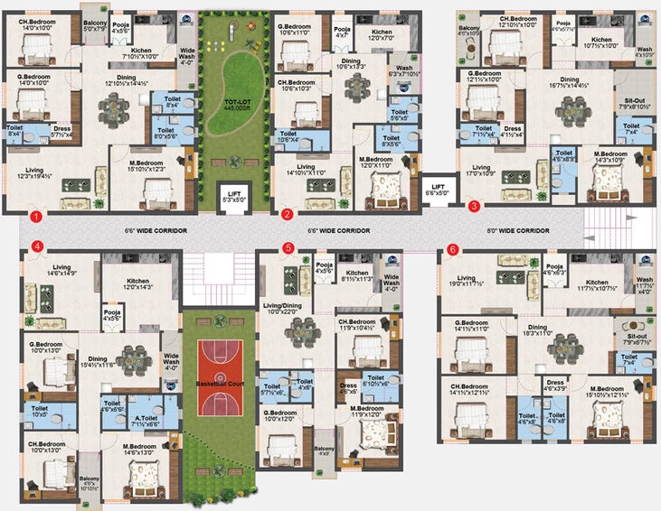 Floor Plan of Sudarshan Elite in Musheerabad, Hyderabad - Image 145324