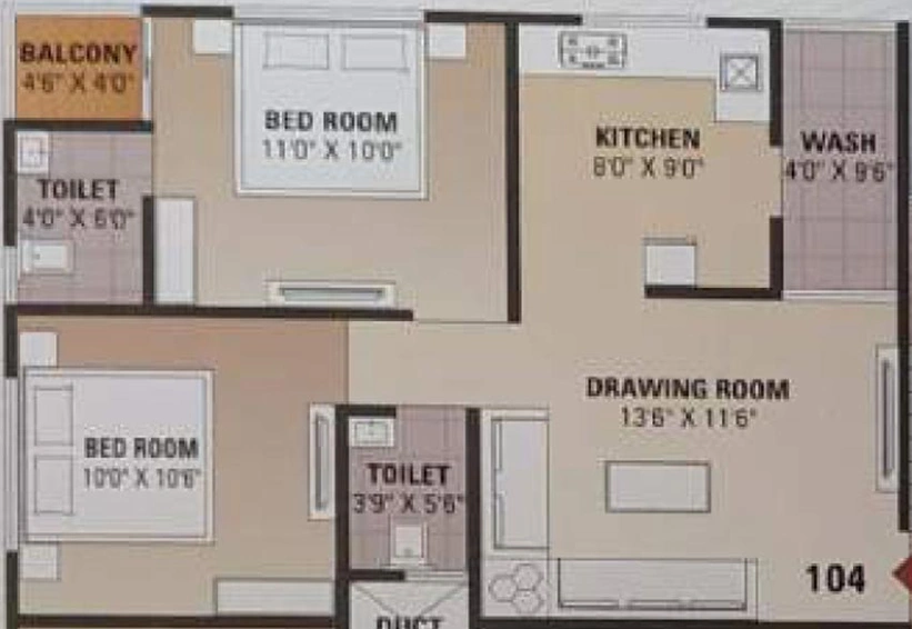 2 BHK Flat in Shivam Hariom Elegance in Vastral, Ahmedabad - Image 665377