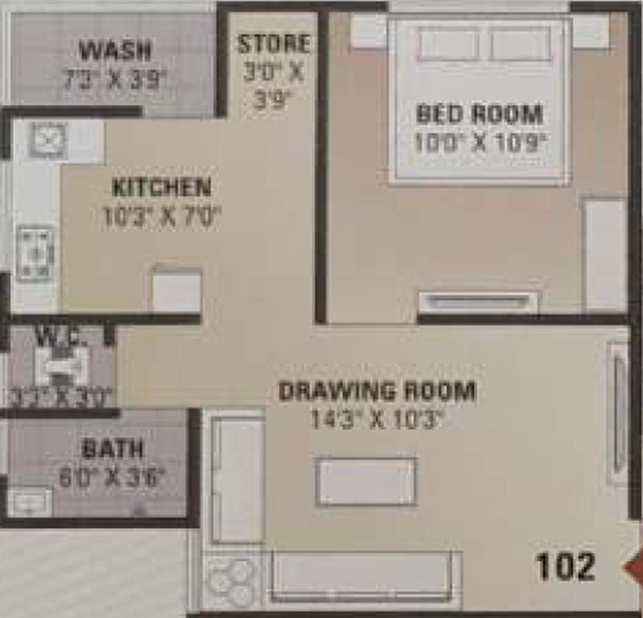 1 BHK Flat in Shivam Hariom Elegance in Vastral, Ahmedabad - Image 665376