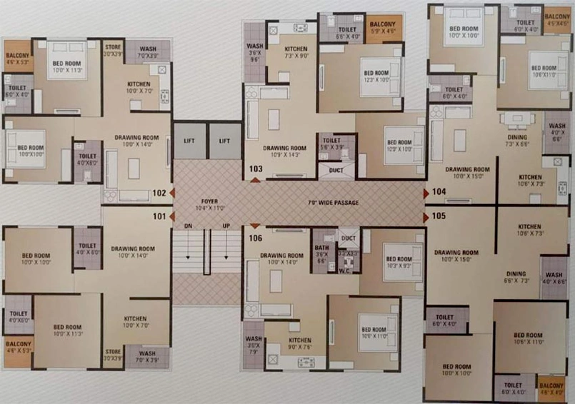 Floor Plan of Shivam Hariom Elegance in Vastral, Ahmedabad - Image 93703
