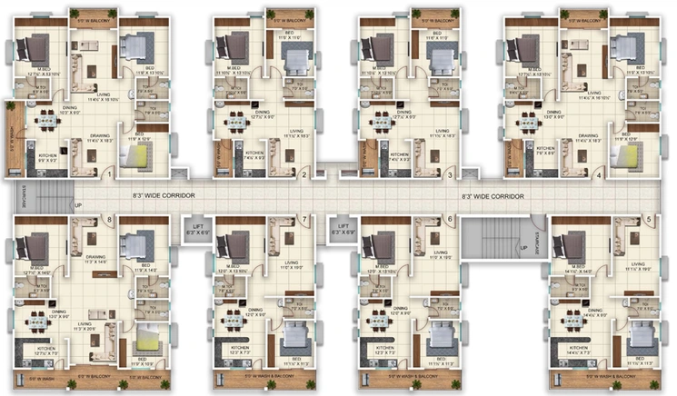 Floor Plan of Vazhraa Vihhari in Manikonda, Hyderabad - Image 145405