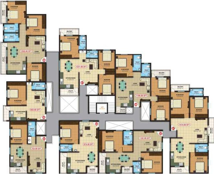 Floor Plan of ARS Bhavisha Sunshine in Sarjapur, Bangalore - Image 145482