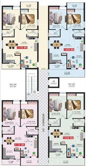 Floor Plan of Thimu Lake View One in Dulapally, Hyderabad - Image 145476