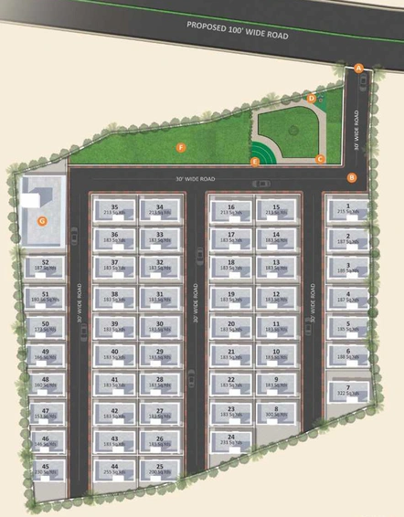 Master Plan of Urban Orchids in Bahadurpally, Hyderabad - Image 145497