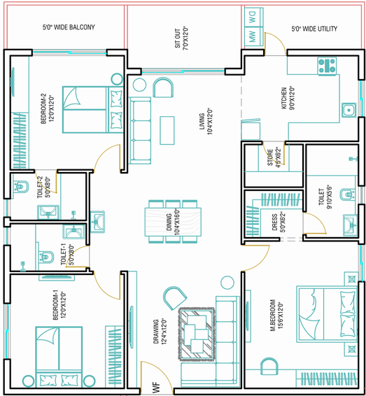 3 BHK Flat in Verdant Bayleaf in Manchirevula, Hyderabad - Image 808763