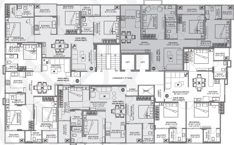 Floor Plan of Kohinoor Celesta in Vaishali Nagar, Jaipur - Image 145588