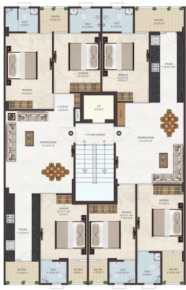 Floor Plan of KBC Diamond in Vaishali Nagar, Jaipur - Image 145595