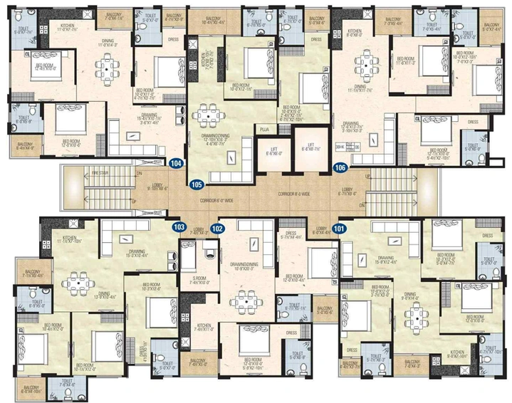 Floor Plan of Aradhana Bhavyaa Green Luxuria in Jagatpura, Jaipur - Image 145611