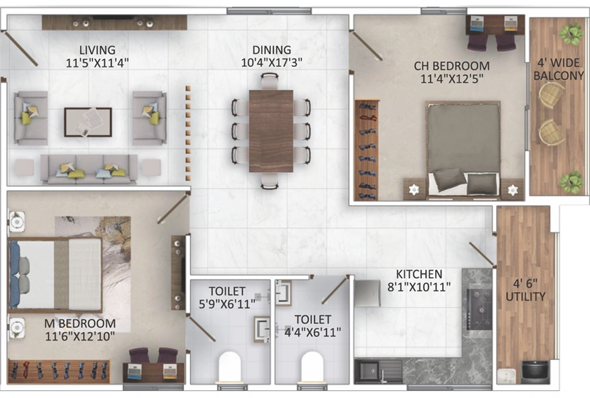 2 BHK Flat in Signature Fortius in Isnapur, Hyderabad - Image 808808