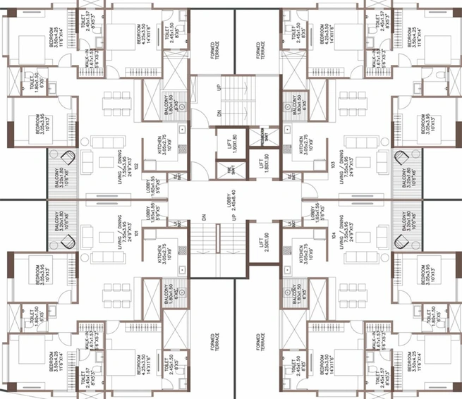 Floor Plan of Unitary Codename The Exclusive in Mohammed Wadi, Pune - Image 145733