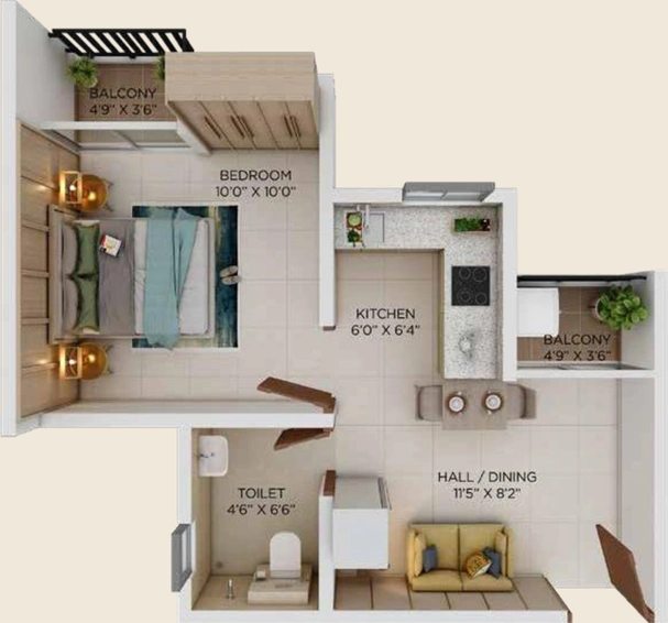 1 BHK Flat in VBHC Springwater in Village Nandore, Palghar - Image 808839