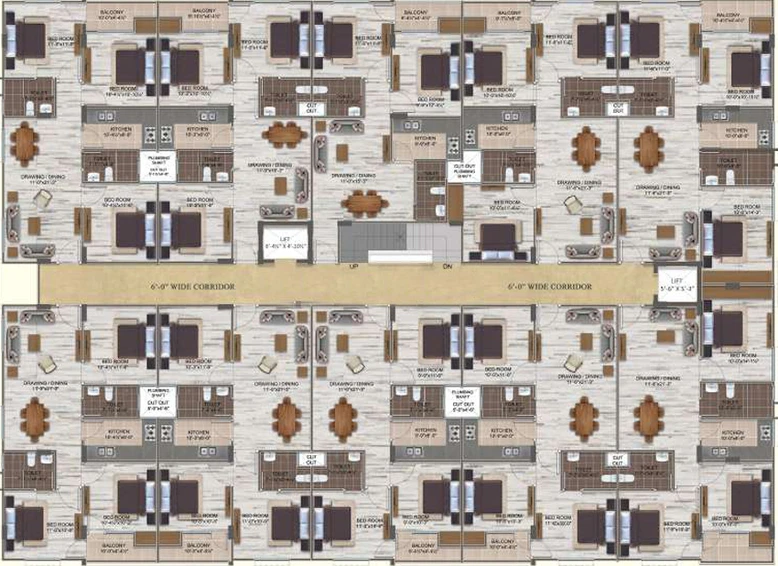 Floor Plan of Vinayak Residency in Mansarovar, Jaipur - Image 145778
