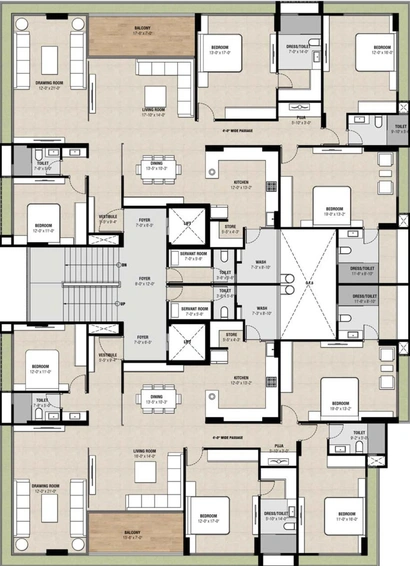 Floor Plan of Vishwanath Greencraft Residences in Ambawadi, Ahmedabad - Image 94512