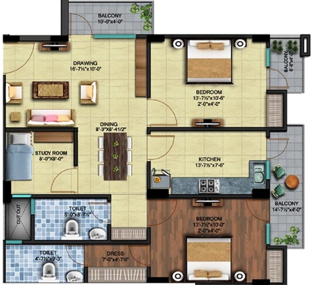 2.5 BHK Flat in Shreenath Square Arcade in Ajmer Road, Jaipur - Image 808868