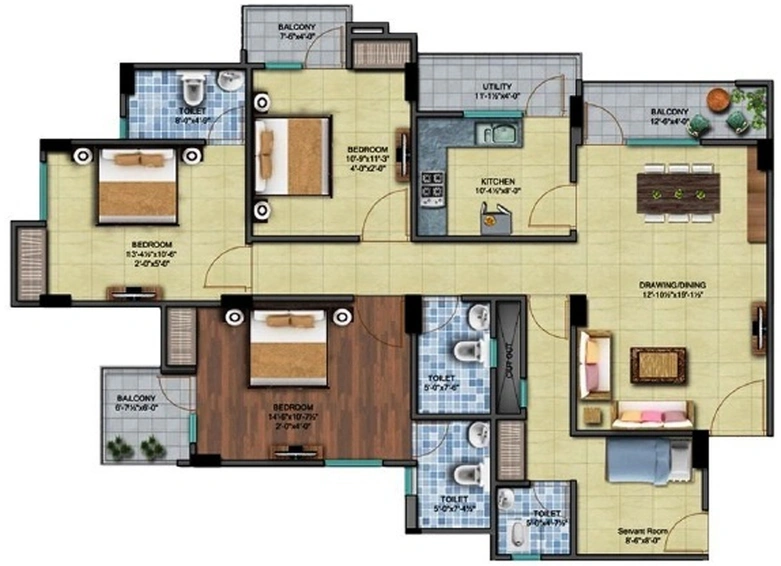 3 BHK Flat in Shreenath Square Arcade in Ajmer Road, Jaipur - Image 808870