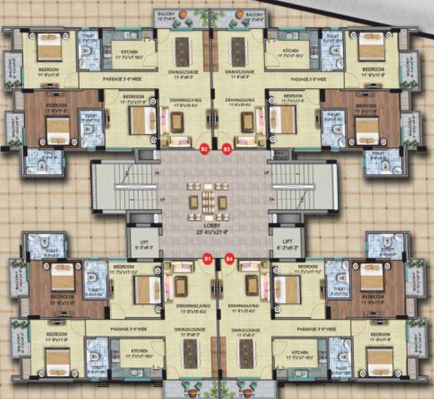 Floor Plan of Shreenath Square Arcade in Ajmer Road, Jaipur - Image 145841