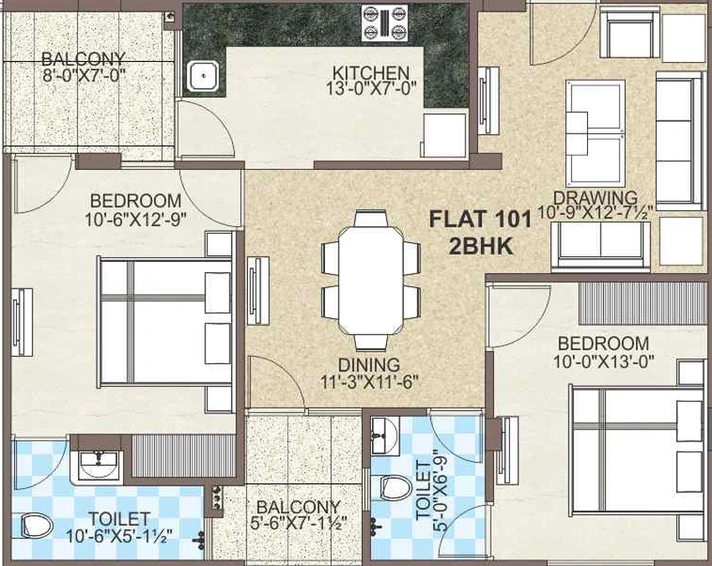 2 BHK Flat in Kasliwal The Foresta in Mansarovar, Jaipur - Image 808879