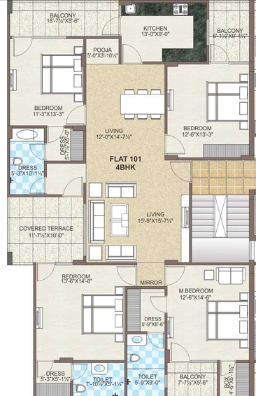 4 BHK Flat in Kasliwal The Foresta in Mansarovar, Jaipur - Image 808881