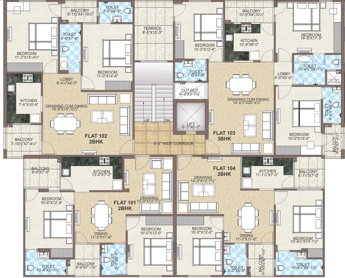 Floor Plan of Kasliwal The Foresta in Mansarovar, Jaipur - Image 145856