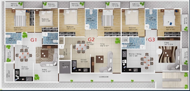 Floor Plan of SreeReddy Mahalasa in KR Puram, Bangalore - Image 145862