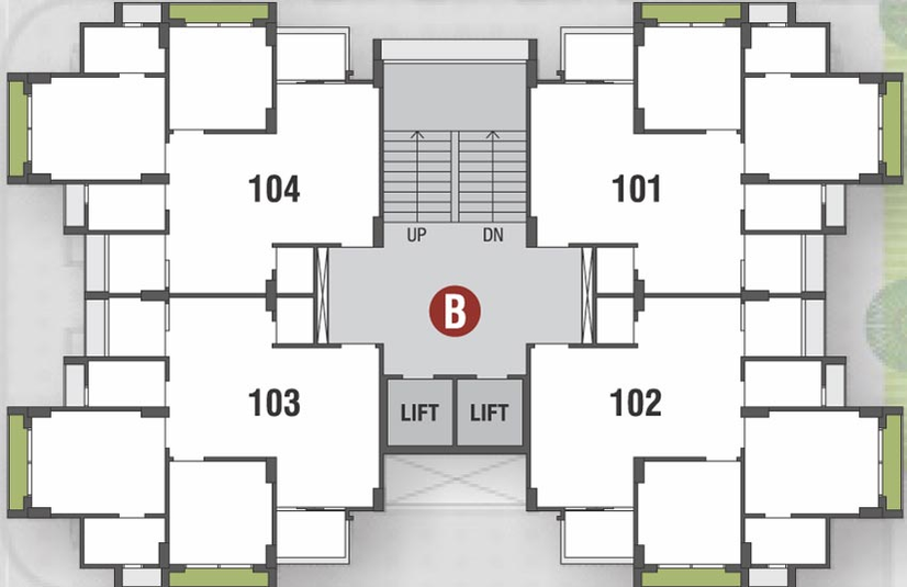 Floor Plan of V3 Kala Sagar Skies in Chandkheda, Ahmedabad - Image 93725