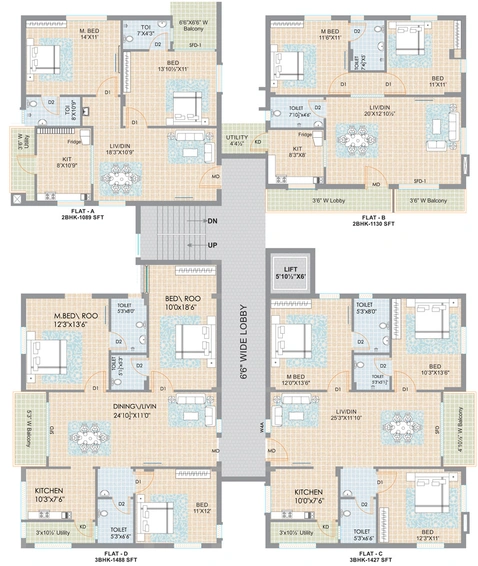 Floor Plan of Riddhi Pebble in Madhapur, Hyderabad - Image 145962