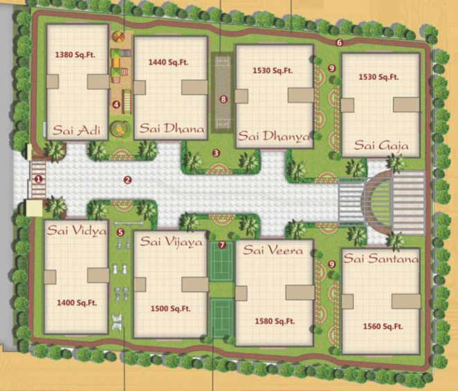 Floor Plan of Sai Prakruthi Entrance in Kompally, Hyderabad - Image 145991