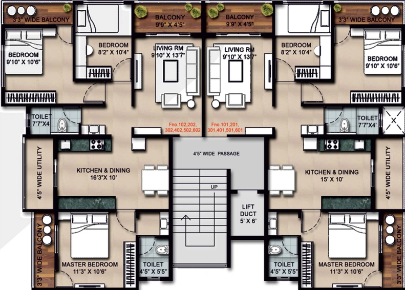 Floor Plan of Unitech City Shine in Tarwala Nagar, Nashik - Image 146019