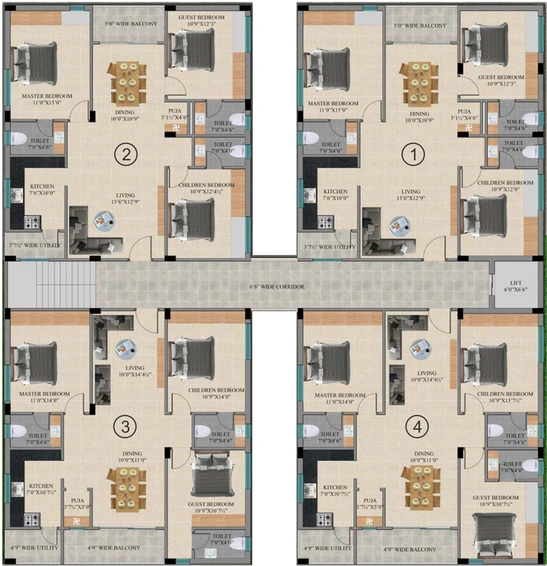 Floor Plan of Saishakti Symphony in Bandlaguda Jagir, Hyderabad - Image 146035