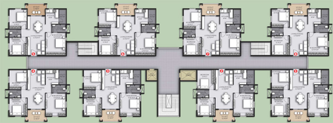 Floor Plan of Highrise Forest Edge in BN Reddy Nagar, Hyderabad - Image 146086