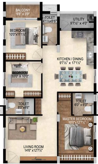 3 BHK Flat in Medha Golden Leaf in Isnapur, Hyderabad - Image 808975