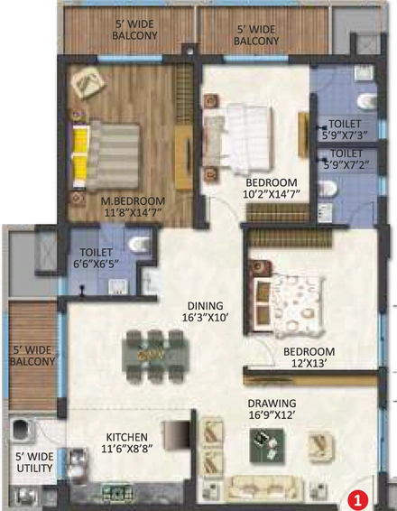 3 BHK Flat in Niharika Interlake in Manikonda, Hyderabad - Image 808978