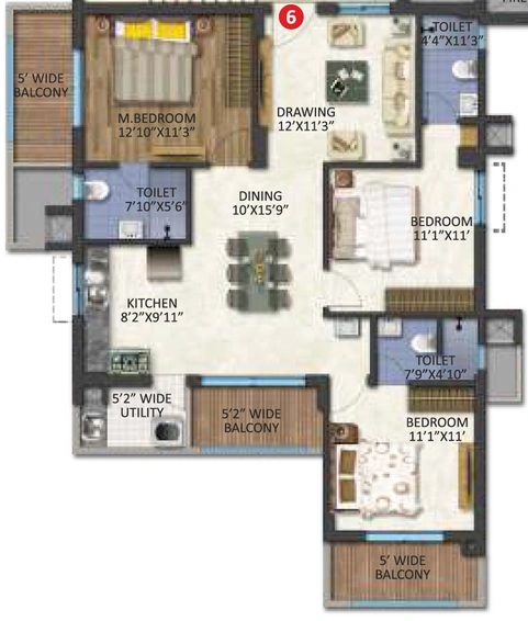 3 BHK Flat in Niharika Interlake in Manikonda, Hyderabad - Image 808979