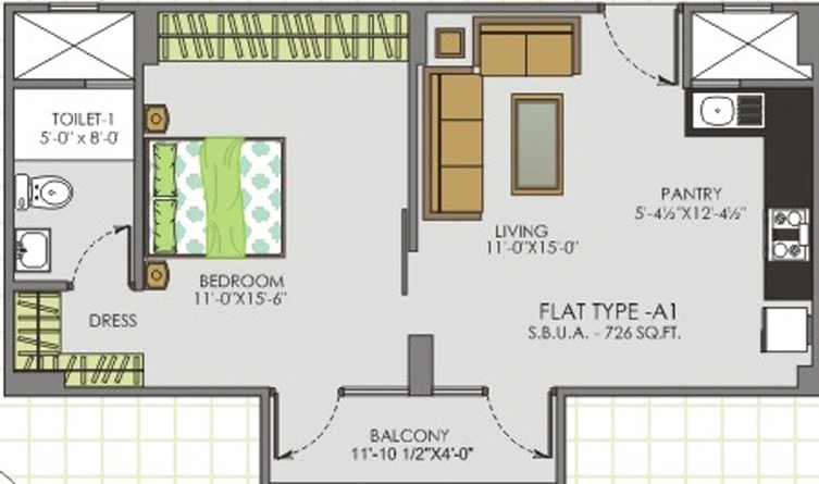 1 BHK Flat in UDB Maverick in Jagatpura, Jaipur - Image 808991