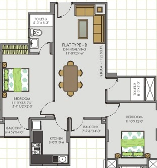 2 BHK Flat in UDB Maverick in Jagatpura, Jaipur - Image 808992