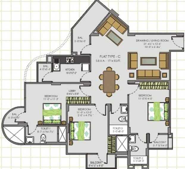 3 BHK Flat in UDB Maverick in Jagatpura, Jaipur - Image 808994