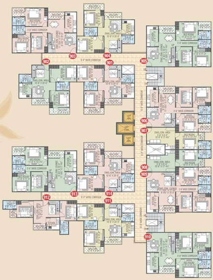 Floor Plan of Coral Arihant Heights in Mansarovar, Jaipur - Image 146195