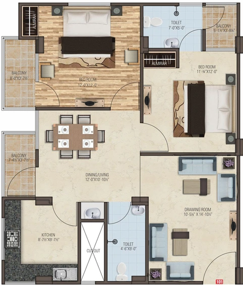 2 BHK Flat in Manglam Aangan Residency in Mahapura, Jaipur - Image 809004