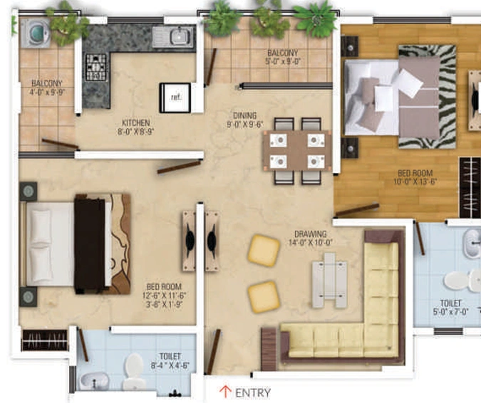 2 BHK Flat in Gangaa Royal Avenue in Mansarovar, Jaipur - Image 809007
