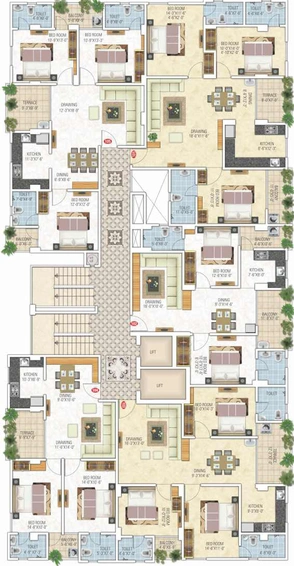 Floor Plan of Gangaa Royal Florence in Narayan Vihar, Jaipur - Image 146230