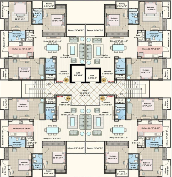 Floor Plan of SNG Shree Ratna in Bani Park, Jaipur - Image 146247