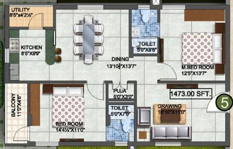 3 BHK Flat in Western Exotica in Kondapur, Hyderabad - Image 809035