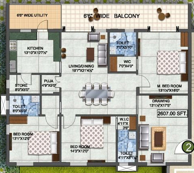 3 BHK Flat in Western Exotica in Kondapur, Hyderabad - Image 809037