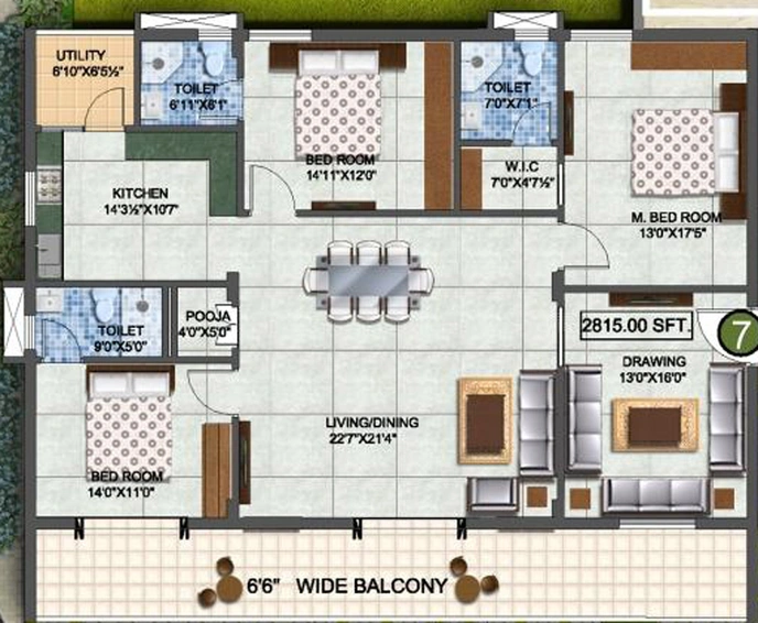 3 BHK Flat in Western Exotica in Kondapur, Hyderabad - Image 809038