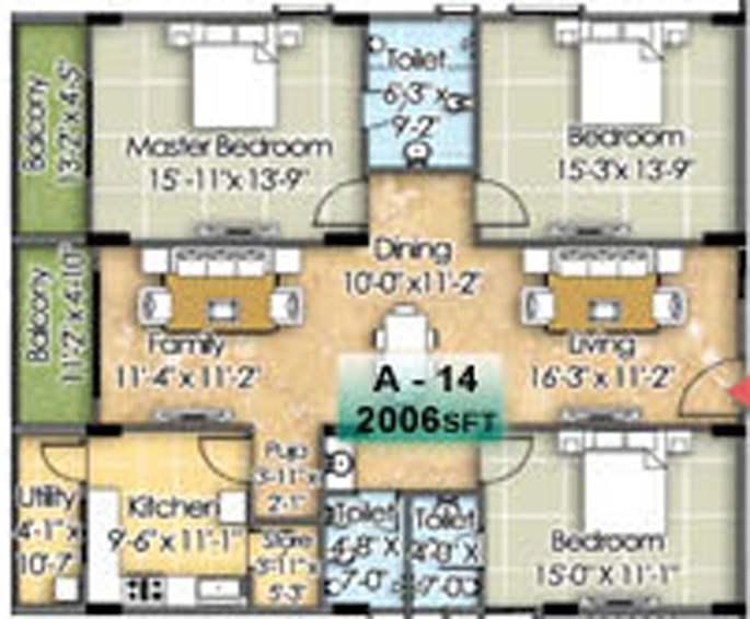 3 BHK Flat in Western Plaza in Manikonda, Hyderabad - Image 809041