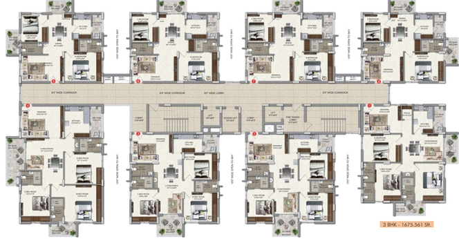 Floor Plan of Veekay The Communittee in Mokila, Hyderabad - Image 146312