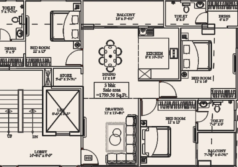 3 BHK Flat in Aashish Vaishali One in Vaishali Nagar, Jaipur - Image 809050