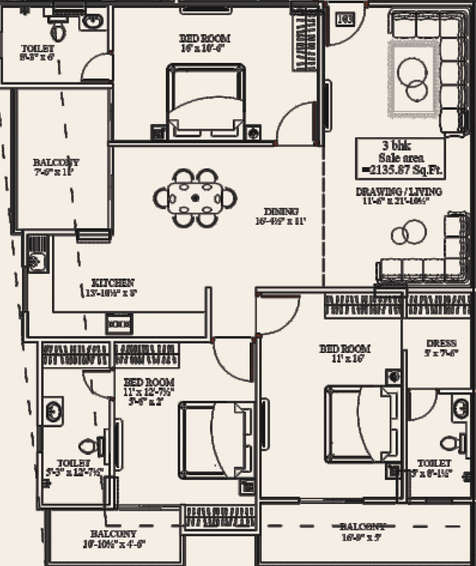 3 BHK Flat in Aashish Vaishali One in Vaishali Nagar, Jaipur - Image 809051