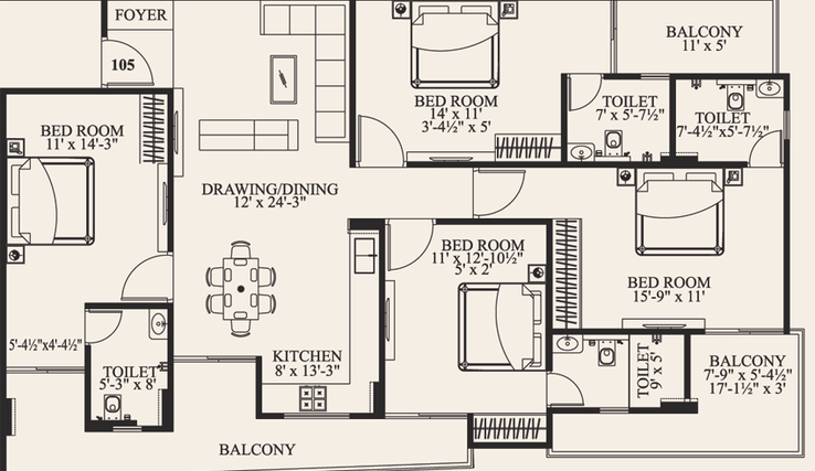 4 BHK Flat in Aashish Vaishali One in Vaishali Nagar, Jaipur - Image 809052
